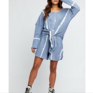 Free People Blue Tie-Dye Lounge Set